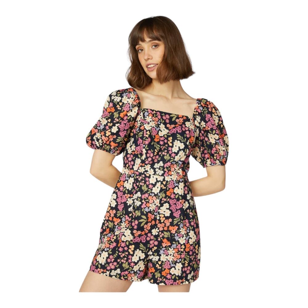 Princess Highway Natalie Puff Sleeve Linen Blend Playsuit New